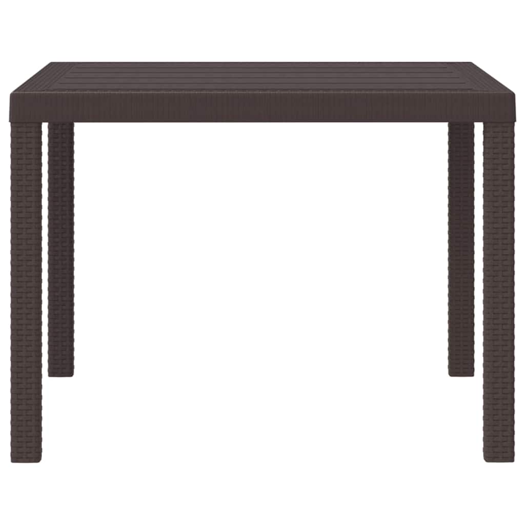 Garden Table Brown 100 x 100 x 73 cm Poly Rattan