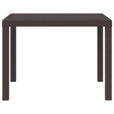 Garden Table Brown 100 x 100 x 73 cm Poly Rattan - Rear View