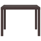 Garden Table Brown 100 x 100 x 73 cm Poly Rattan