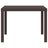 Garden Table Brown 100 x 100 x 73 cm Poly Rattan - Side View