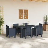 Garden Table Anthracite 150 x 100 x 73 cm Poly Rattan - Side View