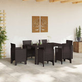Garden Table Brown 150 x 100 x 73 cm Poly Rattan - Side View