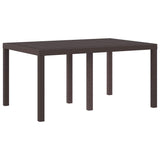 Garden Table Brown 150 x 100 x 73 cm Poly Rattan - Top-Down View