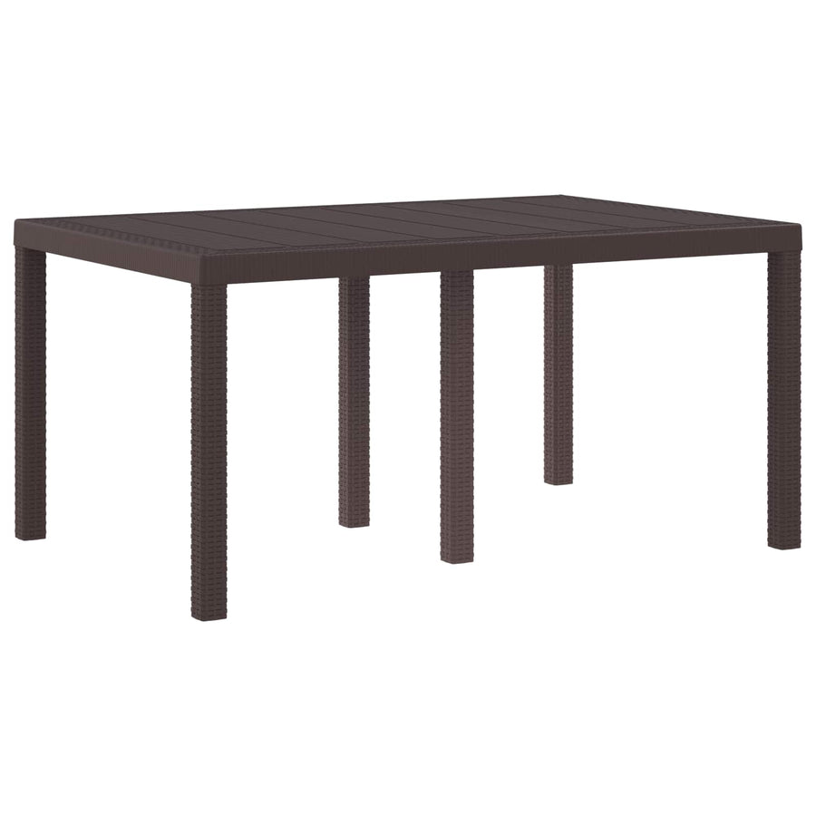 Garden Table Brown 150 x 100 x 73 cm Poly Rattan