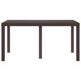 Garden Table Brown 150 x 100 x 73 cm Poly Rattan - 45-Degree Angle