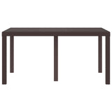 Garden Table Brown 150 x 100 x 73 cm Poly Rattan - Front View