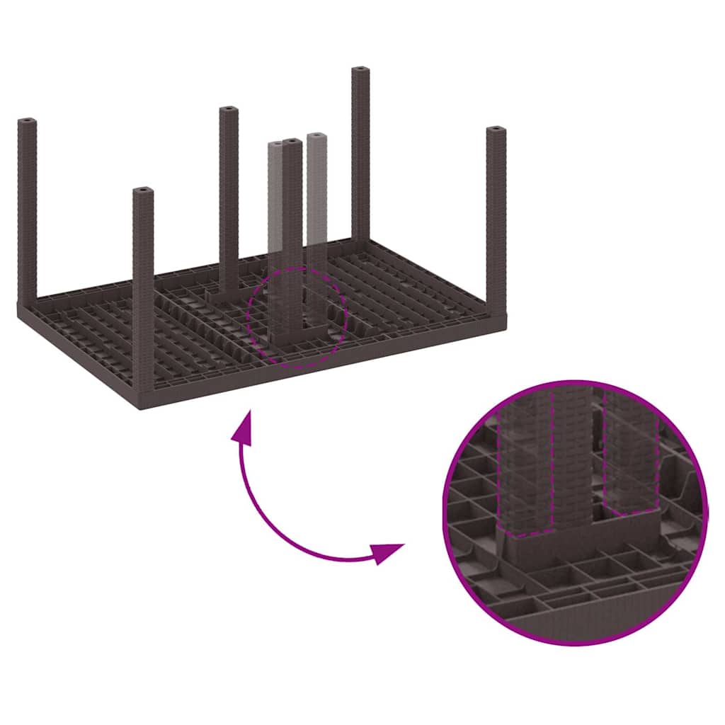 Garden Table Brown 150 x 100 x 73 cm Poly Rattan