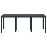 Garden Table Anthracite 200 x 100 x 73 cm Poly Rattan - 45-Degree Angle