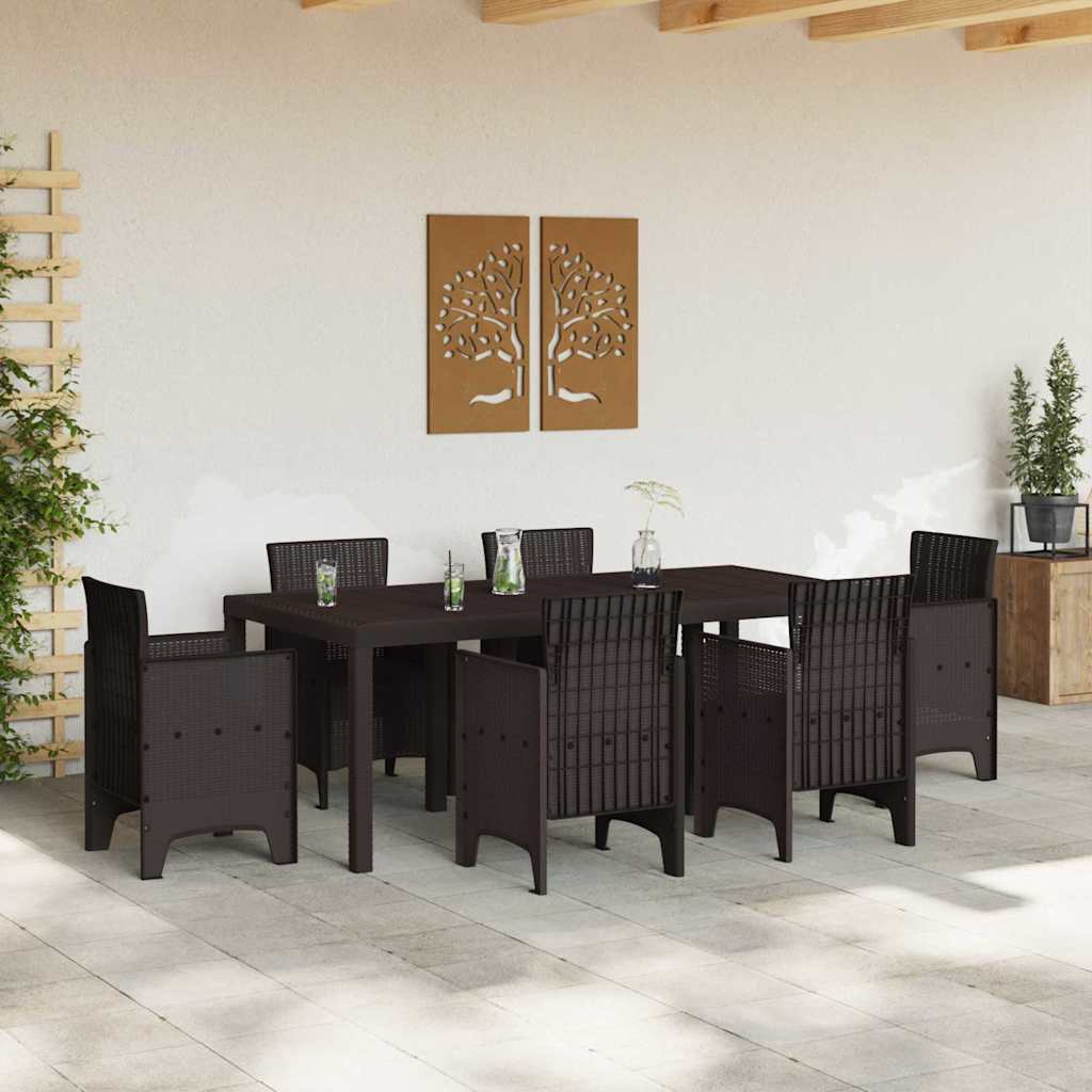 Garden Table Brown 200 x 100 x 73 cm Poly Rattan