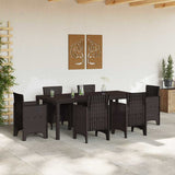 Garden Table Brown 200 x 100 x 73 cm Poly Rattan - Side View