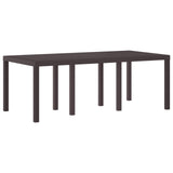Garden Table Brown 200 x 100 x 73 cm Poly Rattan