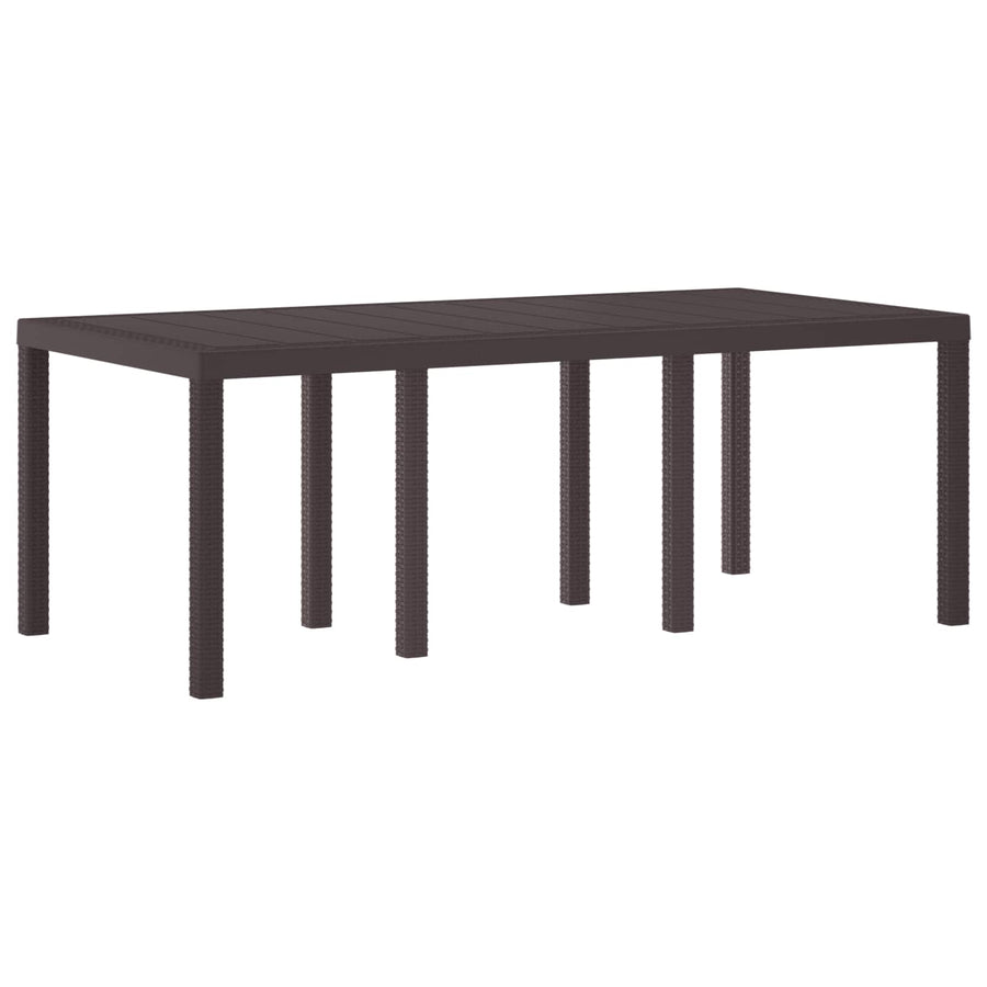 Garden Table Brown 200 x 100 x 73 cm Poly Rattan
