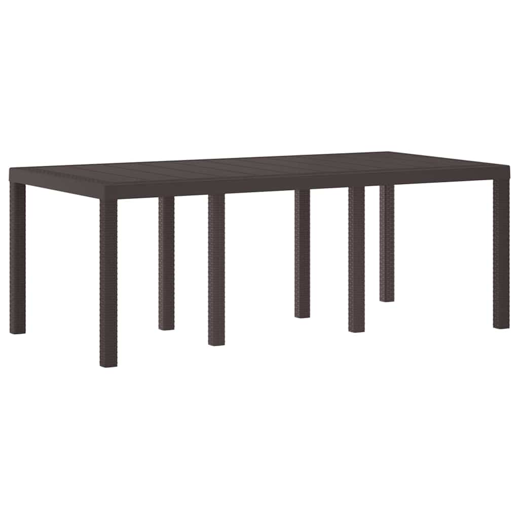 Garden Table Brown 200 x 100 x 73 cm Poly Rattan