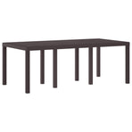 Garden Table Brown 200 x 100 x 73 cm Poly Rattan