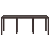 Garden Table Brown 200 x 100 x 73 cm Poly Rattan - 45-Degree Angle