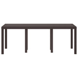 Garden Table Brown 200 x 100 x 73 cm Poly Rattan