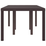 Garden Table Brown 200 x 100 x 73 cm Poly Rattan - Rear View