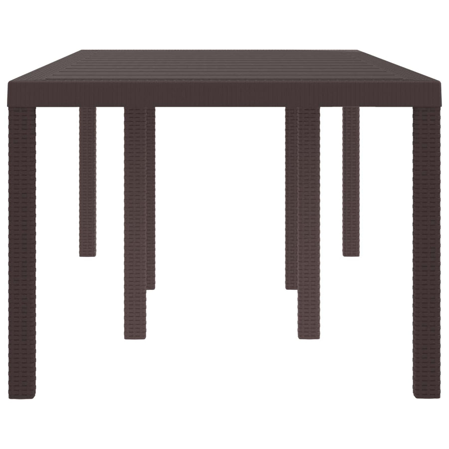 Garden Table Brown 200 x 100 x 73 cm Poly Rattan