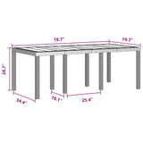 Garden Table Brown 200 x 100 x 73 cm Poly Rattan - Extra Image