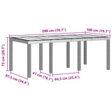 Garden Table Brown 200 x 100 x 73 cm Poly Rattan