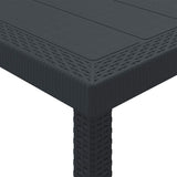 Garden Table Anthracite 250 x 100 x 73 cm Poly Rattan - Low Angle