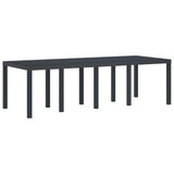 Weather-Resistant Garden Table Anthracite 250 x 100 x 73 cm - Top-Down View