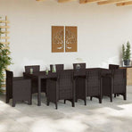Garden Table Brown 250 x 100 x 73 cm Poly Rattan