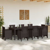 Garden Table Brown 250 x 100 x 73 cm Poly Rattan - Side View
