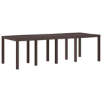 Garden Table Brown 250 x 100 x 73 cm Poly Rattan