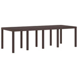 Garden Table Brown 250 x 100 x 73 cm Poly Rattan - Front View