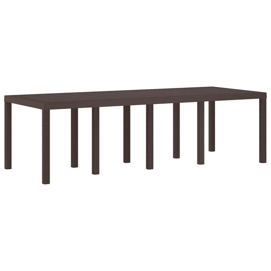 Garden Table Brown 250 x 100 x 73 cm Poly Rattan