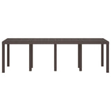 Garden Table Brown 250 x 100 x 73 cm Poly Rattan