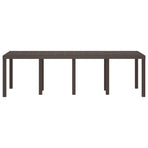 Garden Table Brown 250 x 100 x 73 cm Poly Rattan