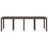 Garden Table Brown 250 x 100 x 73 cm Poly Rattan - Top-Down View