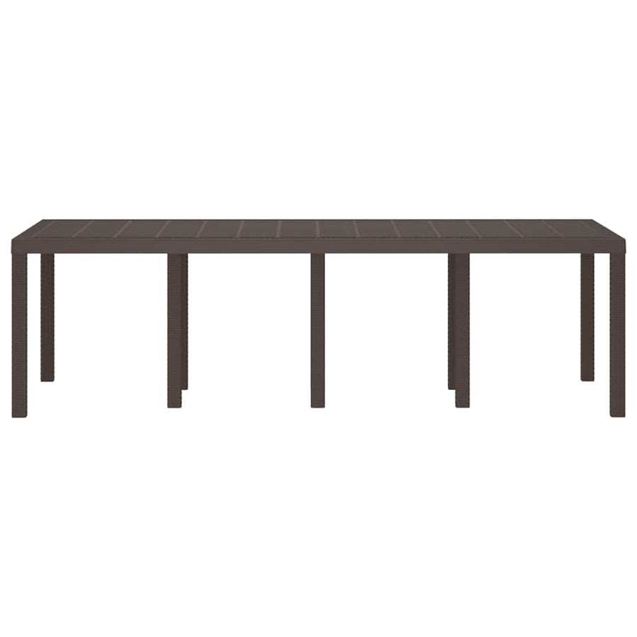Garden Table Brown 250 x 100 x 73 cm Poly Rattan