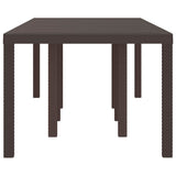 Garden Table Brown 250 x 100 x 73 cm Poly Rattan - 45-Degree Angle