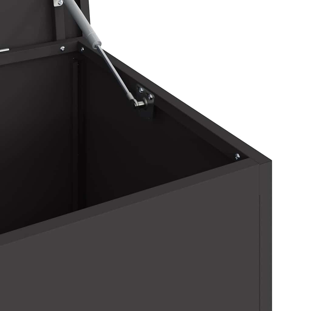 Garden Storage Cushion Box Steel 100 x 50,5 x 50 cm 220 Black