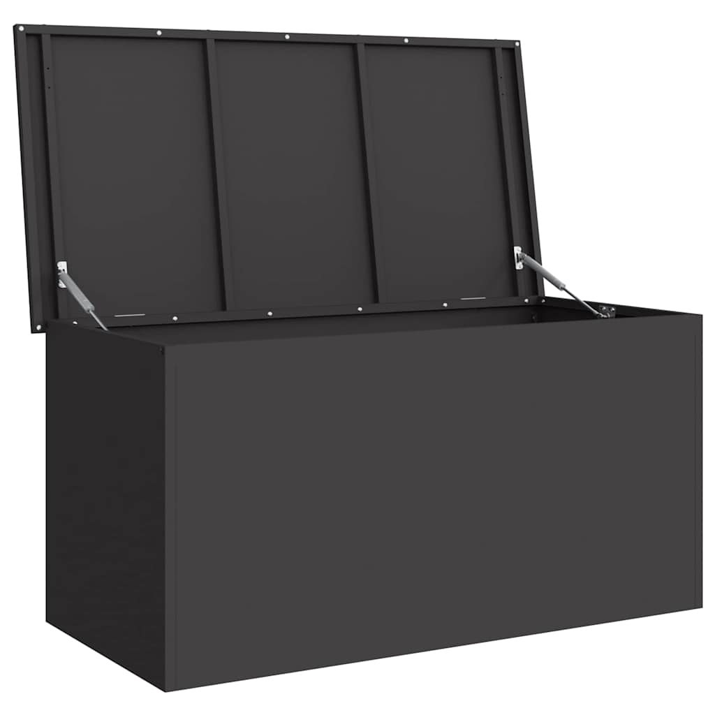 Garden Storage Cushion Box Steel 100 x 50,5 x 50 cm 220 Black