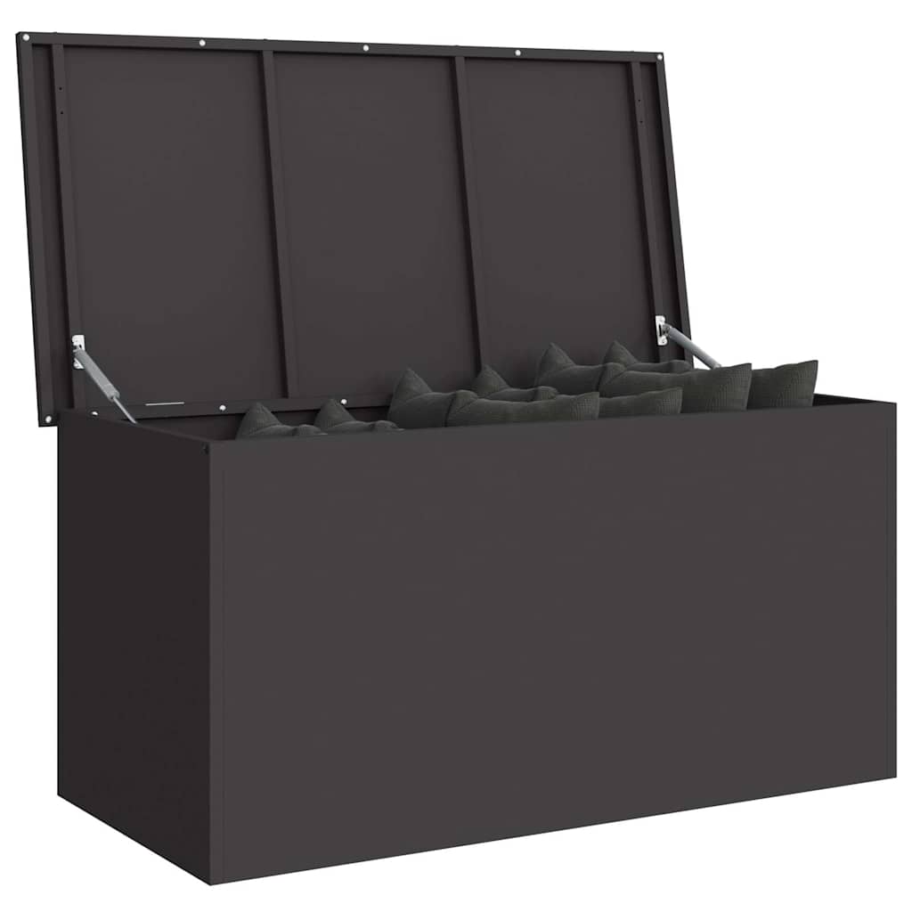 Garden Storage Cushion Box Steel 100 x 50,5 x 50 cm 220 Black