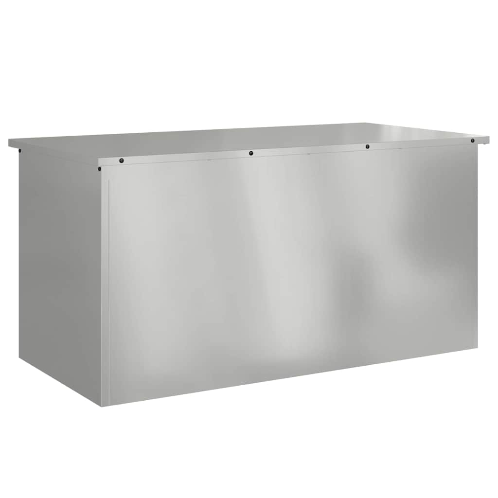 Garden Storage Cushion Box Steel 100 x 50,5 x 50 cm 220 Silver
