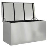 Garden Storage Cushion Box Steel 100 x 50,5 x 50 cm 220 Silver