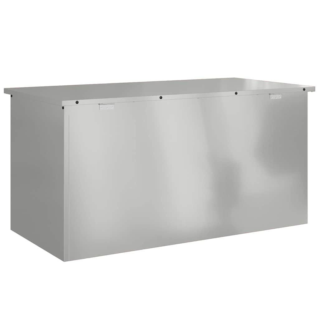 Garden Storage Cushion Box Steel 100 x 50,5 x 50 cm 220 Silver