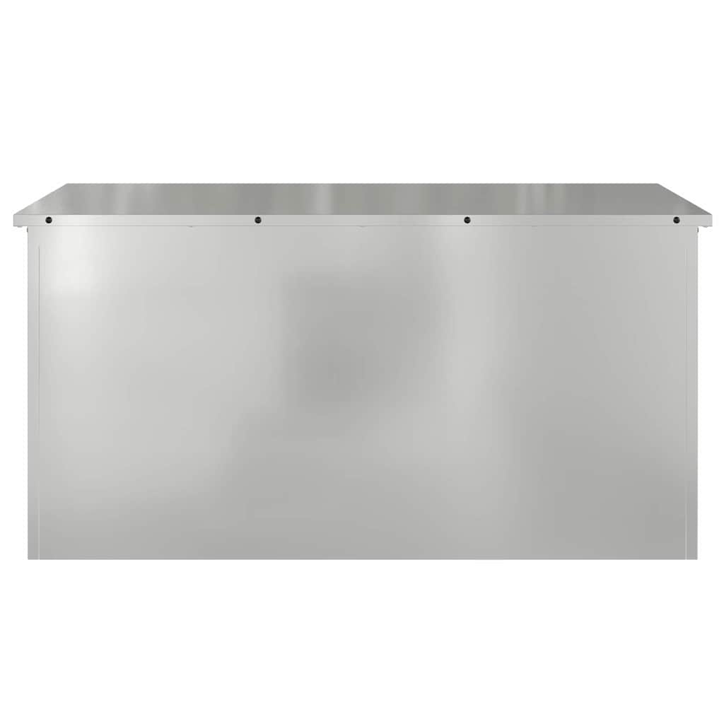 Garden Storage Cushion Box Steel 100 x 50,5 x 50 cm 220 Silver