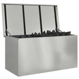 Garden Storage Cushion Box Steel 100 x 50,5 x 50 cm 220 Silver