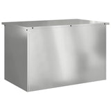 Outdoor Storage Box Silver 80 x 50.5 x 50 cm Galvanised steel - Front View