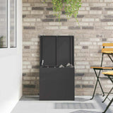 Outdoor Storage Box with Storage Black 55 x 50,5 x 50 cm Steel - Top-Down View