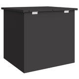 Outdoor Storage Box with Storage Black 55 x 50,5 x 50 cm Steel - Low Angle