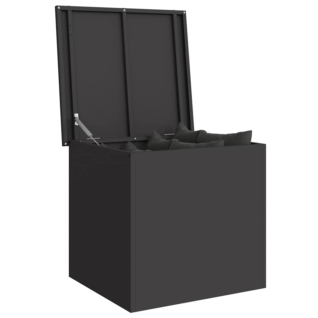 Garden Storage Cushion Box Steel 55 x 50,5 x 50 cm 117 L Black