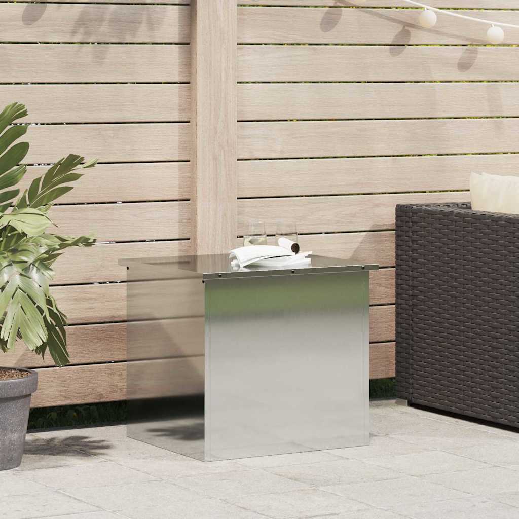 Garden Storage Cushion Box Steel 55 x 50,5 x 50 cm Silver