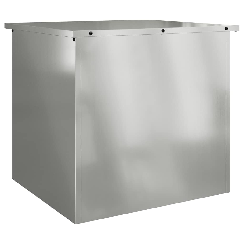 Garden Storage Cushion Box Steel 55 x 50,5 x 50 cm Silver